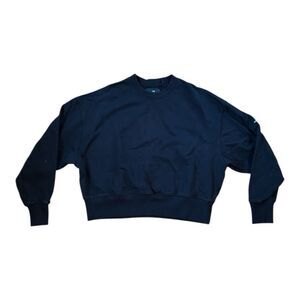 Y-3 Adidas Sweatshirt Womens Medium Boxy Yohji Yamamoto Pullover Crewneck Crop